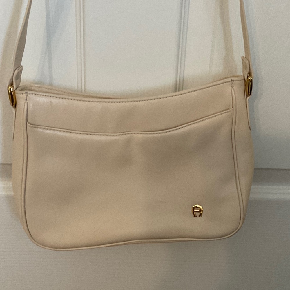 Etienne Aigner Beige Shoulder Bag with Gold Details